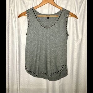 J.Cree Gun Metal Studs Heather Grey Tank Top